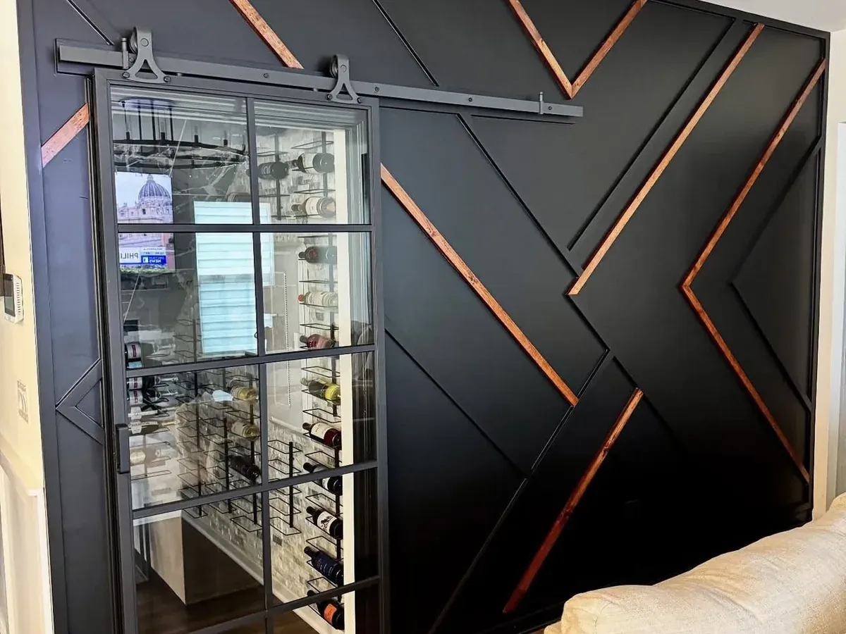 Copper Geometric Accent Wall installation — Steele Creek, Charlotte, NC
