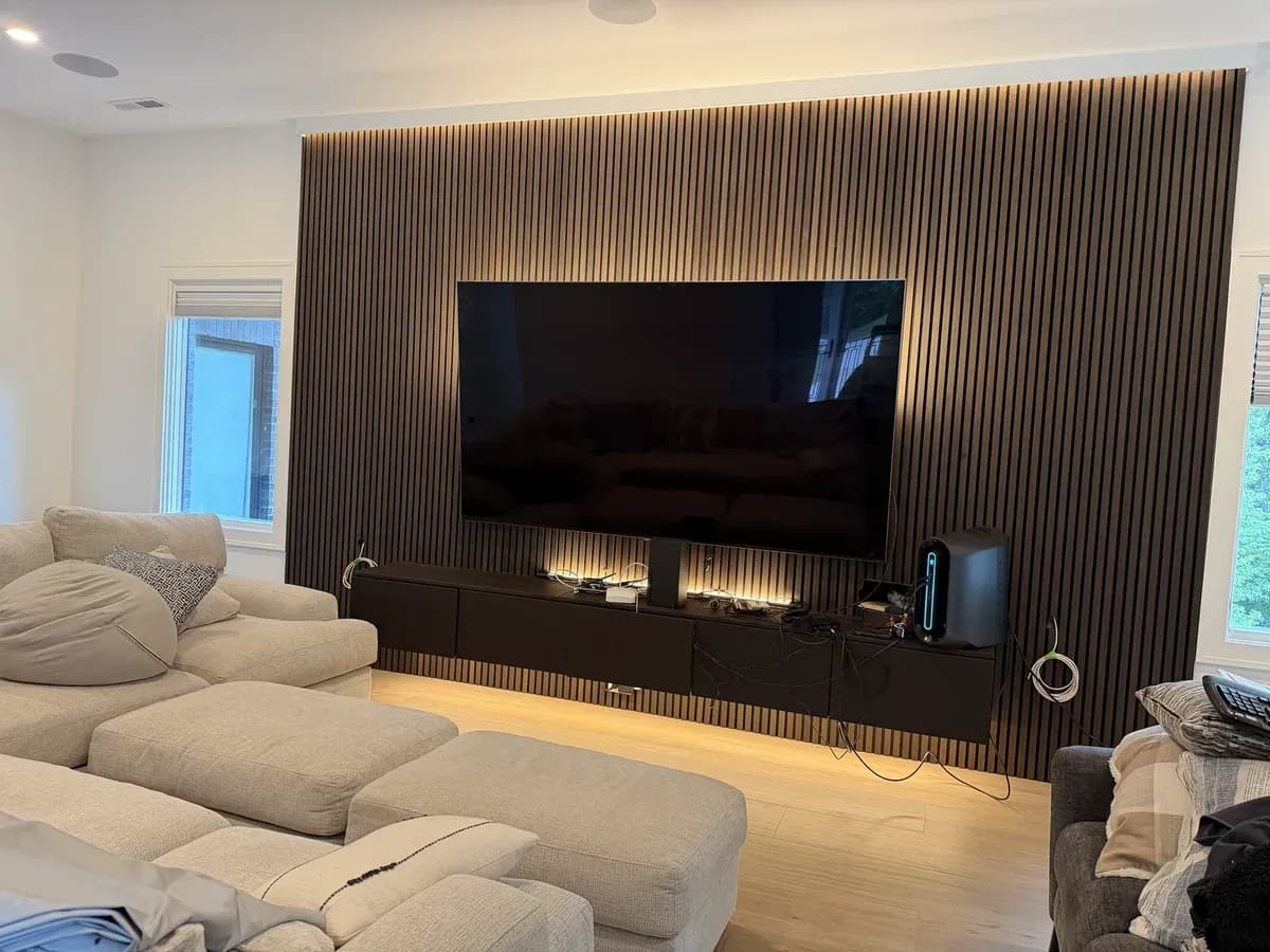 Illuminated Slat Media Wall installation — South End, Charlotte, NC