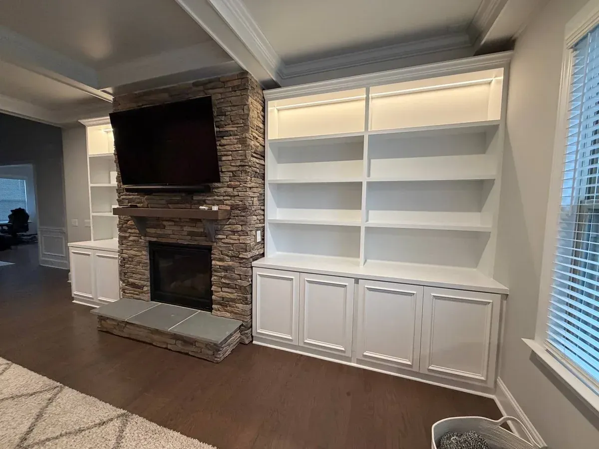 Stone Fireplace & Built-Ins installation — Myers Park, Charlotte, NC