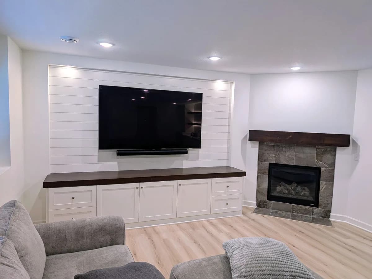 Shiplap Media Wall project by AWD Walls